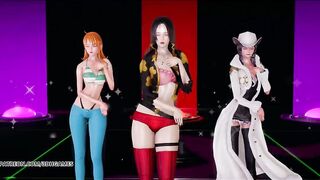 [MMD] Girl's Day - Expectation Strip Dance Boa Hancock Nami Nico Robin one Piece Sexy Kpop Dance
