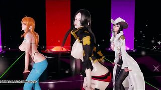 [MMD] Girl's Day - Expectation Strip Dance Boa Hancock Nami Nico Robin one Piece Sexy Kpop Dance