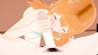 One Piece - Part 11 - Nami Giving Blowjob POV - Hentai Uncensored by HentaiSexScenes
