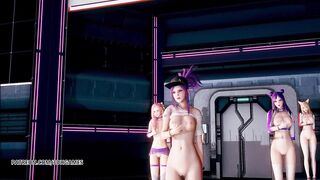MMD Dreamcatcher - SCREAM Naked Dance Ahri Akali Kaisa Evelynn Seraphine KDA 3D Erotic Dance