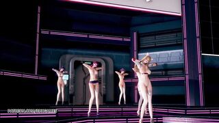 MMD Dreamcatcher - SCREAM Naked Dance Ahri Akali Kaisa Evelynn Seraphine KDA 3D Erotic Dance