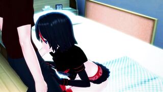 Ryuko Matoi Giving Blowjob and getting Mouth Fucked.