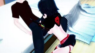Ryuko Matoi Giving Blowjob and getting Mouth Fucked.