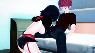 Ryuko Matoi Giving Blowjob and getting Mouth Fucked.