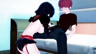 Ryuko Matoi Giving Blowjob and getting Mouth Fucked.