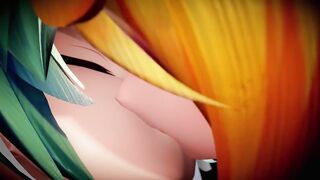MMD - Miku and Ring Passionate Lesbian Kiss