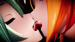 MMD - Miku and Ring Passionate Lesbian Kiss