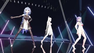 【r-18 MMD】Genshin Impact Ganyu, Ningguang Dance