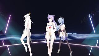 【r-18 MMD】Genshin Impact Ganyu, Ningguang Dance