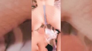 Hottie with Natural Tits Sucks Dick and Gets a Huge Load in her Mouth and Pussy