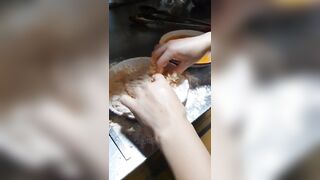 Step Mom Fucked in the Kitchen by Step Son while Preparing Food for the Family