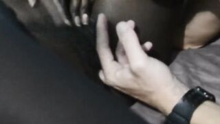 Finger in the Pussy of Black Girl. Lick and Orgasm