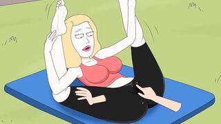 Rick and Morty - a way back Home - Sex Scene only - Part 37 Beth Yoga Masturbation by LoveSkySanX