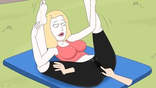 Rick and Morty - a way back Home - Sex Scene only - Part 37 Beth Yoga Masturbation by LoveSkySanX