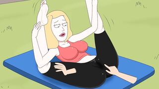Rick and Morty - a way back Home - Sex Scene only - Part 37 Beth Yoga Masturbation by LoveSkySanX