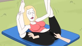 Rick and Morty - a way back Home - Sex Scene only - Part 37 Beth Yoga Masturbation by LoveSkySanX