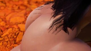 Пышная девушка Мулатка скачет на дилдо в Большом каньоне прилюдно [3d Hentai]