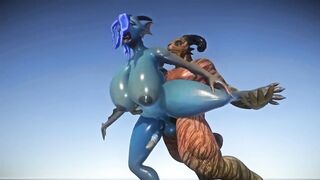 Sexy Furry FUTA Chubby Blue Dragon Takes a Huge Cock Cock 3D Yiffalicious