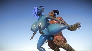 Sexy Furry FUTA Chubby Blue Dragon Takes a Huge Cock Cock 3D Yiffalicious
