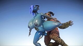 Sexy Furry FUTA Chubby Blue Dragon Takes a Huge Cock Cock 3D Yiffalicious