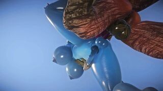 Sexy Furry FUTA Chubby Blue Dragon Takes a Huge Cock Cock 3D Yiffalicious