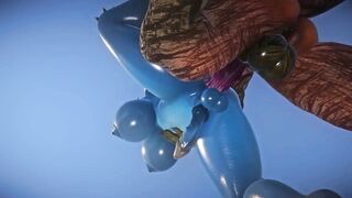 Sexy Furry FUTA Chubby Blue Dragon Takes a Huge Cock Cock 3D Yiffalicious