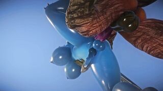 Sexy Furry FUTA Chubby Blue Dragon Takes a Huge Cock Cock 3D Yiffalicious