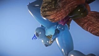 Sexy Furry FUTA Chubby Blue Dragon Takes a Huge Cock Cock 3D Yiffalicious