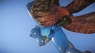 Sexy Furry FUTA Chubby Blue Dragon Takes a Huge Cock Cock 3D Yiffalicious