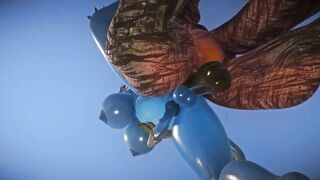Sexy Furry FUTA Chubby Blue Dragon Takes a Huge Cock Cock 3D Yiffalicious