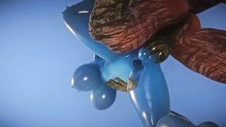 Sexy Furry FUTA Chubby Blue Dragon Takes a Huge Cock Cock 3D Yiffalicious