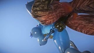 Sexy Furry FUTA Chubby Blue Dragon Takes a Huge Cock Cock 3D Yiffalicious