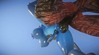 Sexy Furry FUTA Chubby Blue Dragon Takes a Huge Cock Cock 3D Yiffalicious