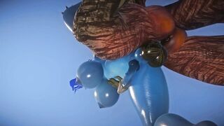 Sexy Furry FUTA Chubby Blue Dragon Takes a Huge Cock Cock 3D Yiffalicious