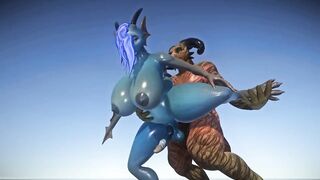 Sexy Furry FUTA Chubby Blue Dragon Takes a Huge Cock Cock 3D Yiffalicious