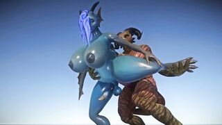 Sexy Furry FUTA Chubby Blue Dragon Takes a Huge Cock Cock 3D Yiffalicious