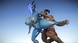 Sexy Furry FUTA Chubby Blue Dragon Takes a Huge Cock Cock 3D Yiffalicious