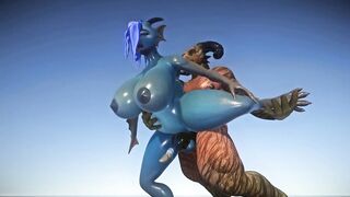 Sexy Furry FUTA Chubby Blue Dragon Takes a Huge Cock Cock 3D Yiffalicious