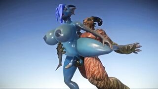 Sexy Furry FUTA Chubby Blue Dragon Takes a Huge Cock Cock 3D Yiffalicious