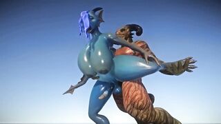 Sexy Furry FUTA Chubby Blue Dragon Takes a Huge Cock Cock 3D Yiffalicious