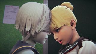 School Girlfriend Rubs High School Girl's Pussy