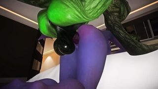 Furry Big Blue Chubby Dragon's Butt and Monster Cock Yiffalicious