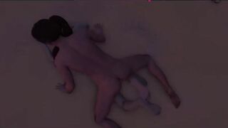 Vampire Woman Breeds With Man - 3D