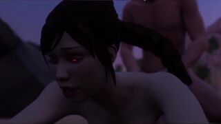 Vampire Woman Breeds With Man - 3D