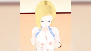 DBZ Android 18 Giving a Boob Massage Job (9)