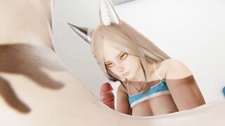 Furry Girl Jerks off a Pumped-up Friend, and her Husband Watches [3d Hentai Uncensored]