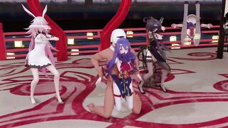 【R18-MMD】Honkai Impact x VOCALOID Yae Sakura 八重樱 洛天依 LUO TIANYI 桃源恋歌