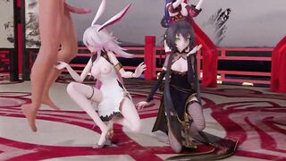 【R18-MMD】Honkai Impact x VOCALOID Yae Sakura 八重樱 洛天依 LUO TIANYI 桃源恋歌