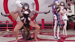 【R18-MMD】Honkai Impact x VOCALOID Yae Sakura 八重樱 洛天依 LUO TIANYI 桃源恋歌