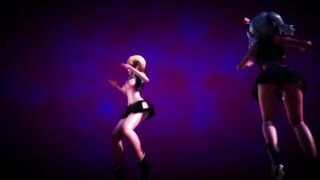 【R18-MMD】DearDoppelganger Strip Dance + Gangbang